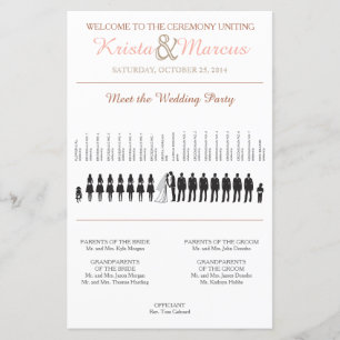 Programme de mariage Silhouettes simple