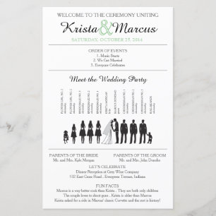Programme de mariage Silhouettes simple avec chron