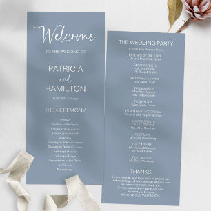 Programme de mariage simple calligraphie moderne