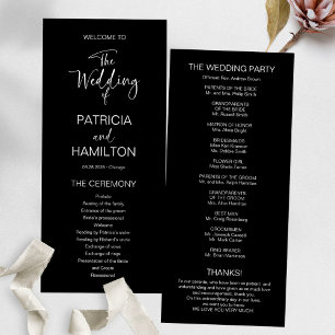 Programme de mariage simple calligraphie moderne