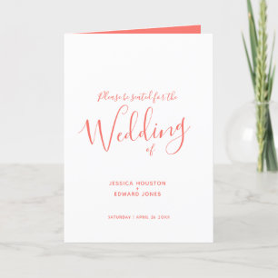 Programme de mariage simple corail orange