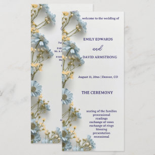 Programme de mariage simple floral moderne