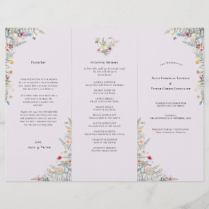 Programme de mariage simple pour les Fleurs sauvag