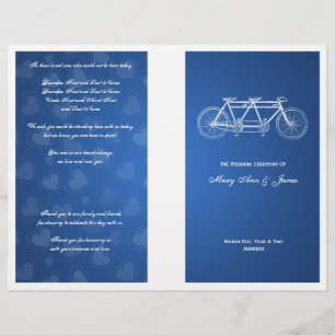 Programme de mariage simple Tandem Vélo Bleu