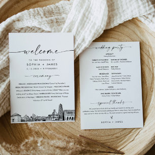 Programme de mariage Skyline de Pittsburgh 5x7 Car