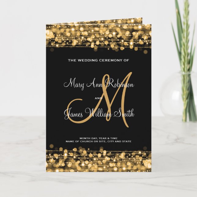 Programme de mariage Sparkles Gold (Devant)