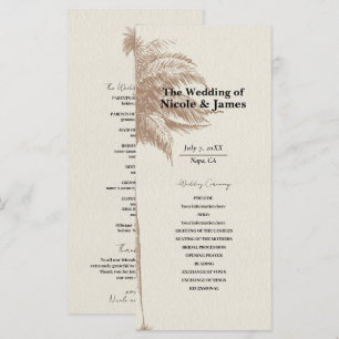 Programme de mariage sur la plage avec palmiers ma