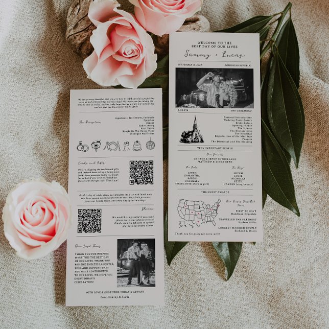 Programme de mariage sur le modèle d'un journal mo (Créateur téléchargé)