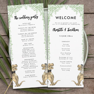 Programme de mariage sur le thème des dinosaures