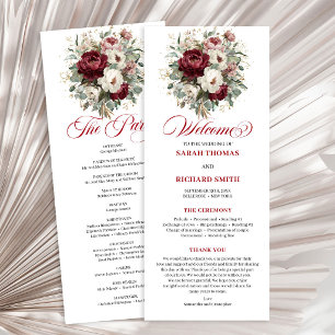 Programme de mariage tendance blush, burgundy et v