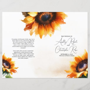 Programme de mariage Tournesol Plié - Vintage