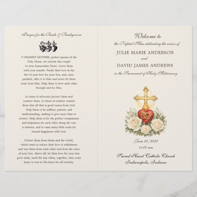 Programme de mariage traditionnel catholique du Sa (Devant)