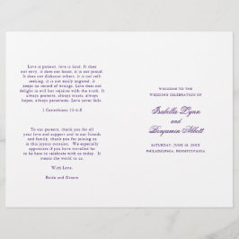 Programme de mariage traditionnel violet formel él