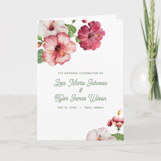 Programme de mariage tropical (Devant)