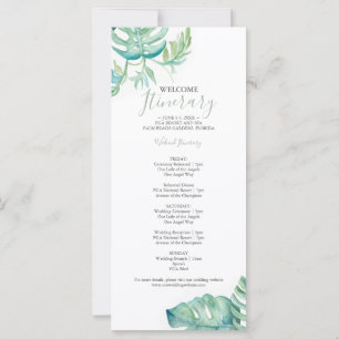 Programme de mariage tropical à l'aquarelle