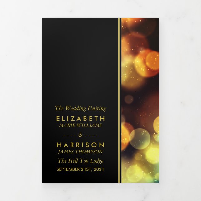 Programme de mariage Twilight Bokeh (Page de couverture)