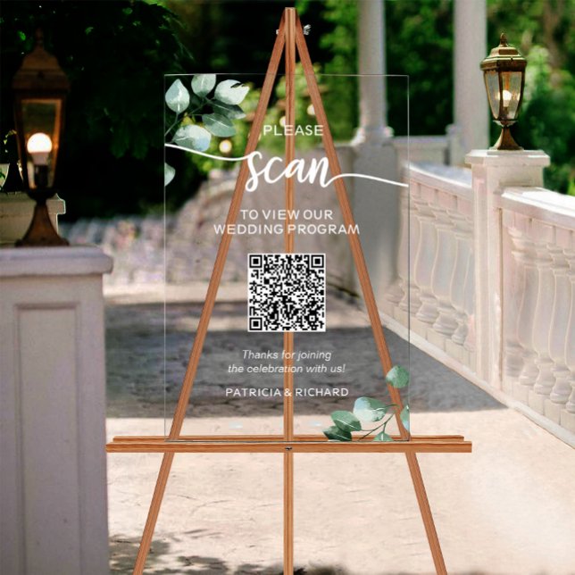 Programme de mariage vert Code QR (Créateur téléchargé)