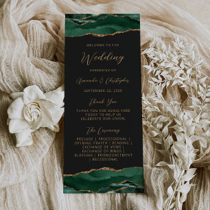 Programme de mariage vert émeraude Agate Budget