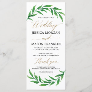 Programme de mariage vert - Programme de cérémonie