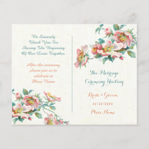 programme de mariage vintage mignon