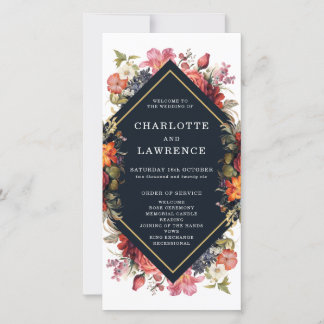 Programme de mariage vintage Orange