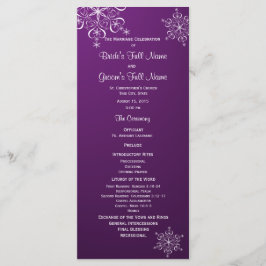 Programme de mariage violet de flocon de neige d'h