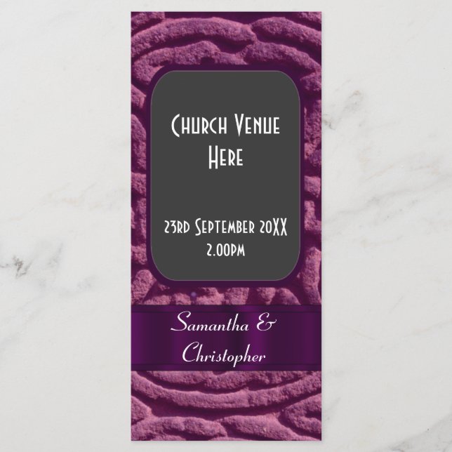 Programme de mariage violet de noeud céleste (Devant)