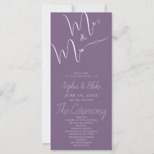 Programme de mariage violet délavé de M. et Mme Mi