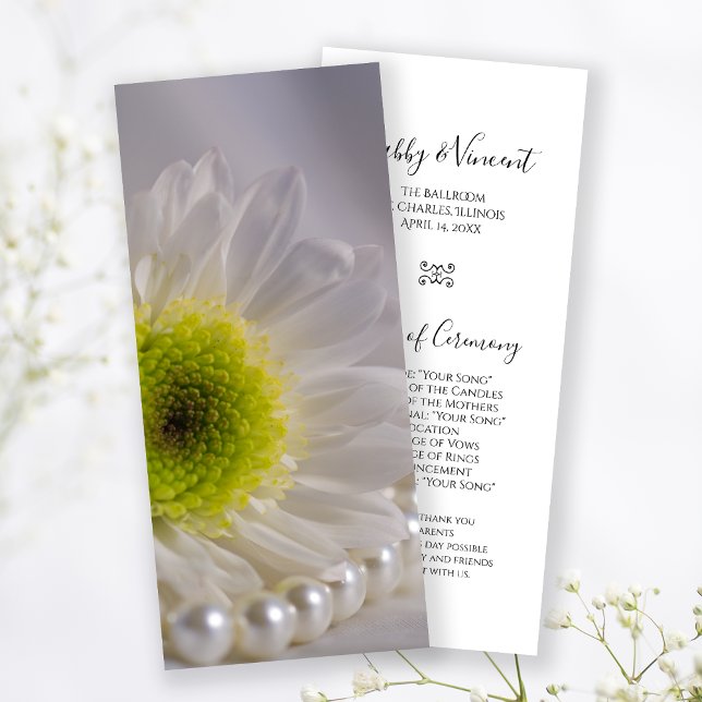 Programme de mariage White Daisy and Pearls (Créateur téléchargé)