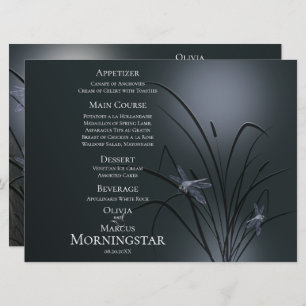 Programme de menu mariage   Dusty Blue Dragonfly