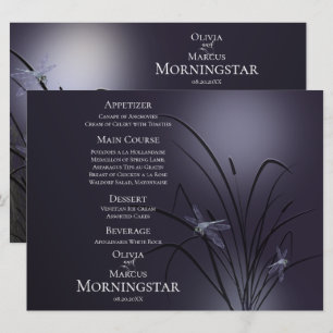 Programme de menu mariage Dusty Plum Dragonfly