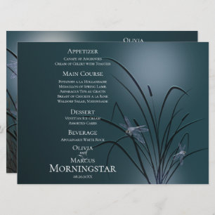 Programme de menu mariage   Dusty Turquoise Dragon