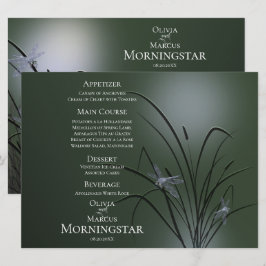 Programme de menu mariage | Sage Green Dragonfly