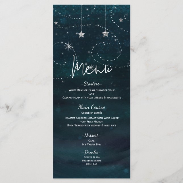 Programme de menu Tourbillons et étoiles du ciel é (Devant)