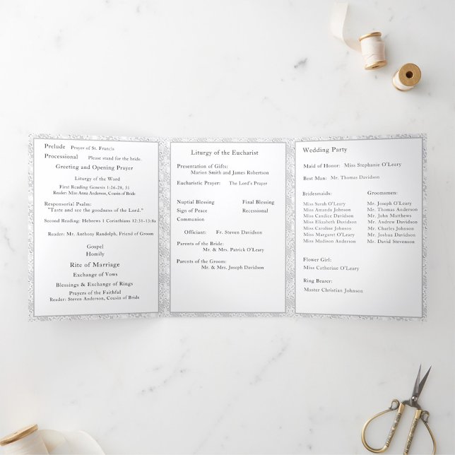 Programme de messe de mariage photo trifold pli le (Créateur téléchargé)