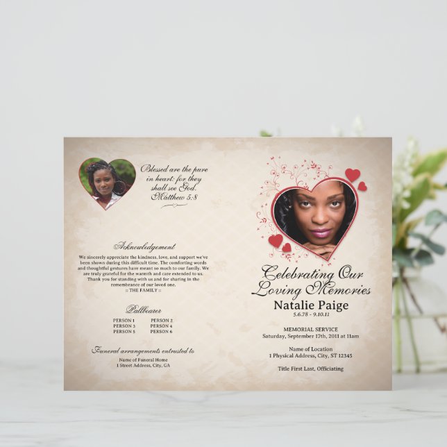 Programme de modèle funéraire sur le thème du coeu (Debout devant)