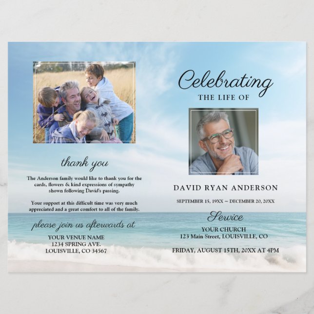 Programme de photos funéraires de l'ordre de servi (Devant)