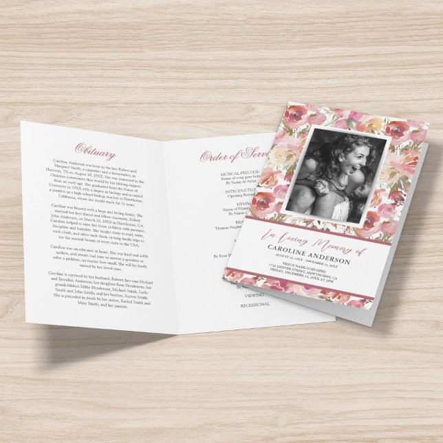 Programme de photos pour les funérailles florales  (Créateur téléchargé)