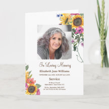 Programme de photos sur l'ordre de service funérai