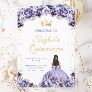 Programme de Quinceañera floral princesse violet p