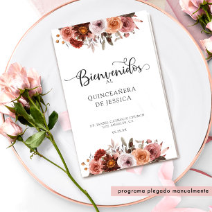 Programme de Quinceanera Florale de Bourgogne