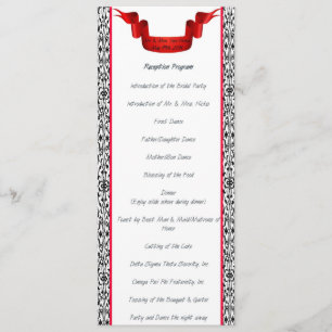 Programme de réception de mariage damassé