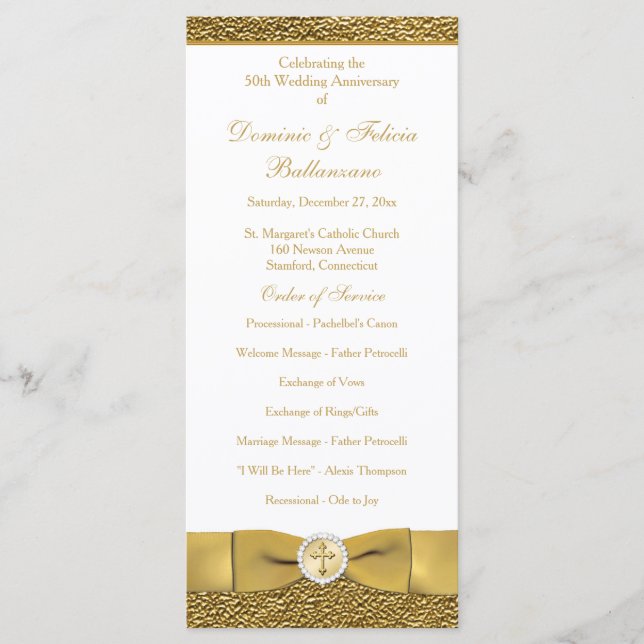 Programme de renouvellement de Vow pour l'annivers (Devant)