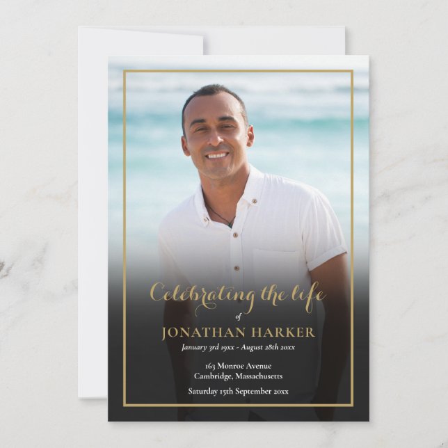 Programme de service de mémorial de deuil photo (Devant)