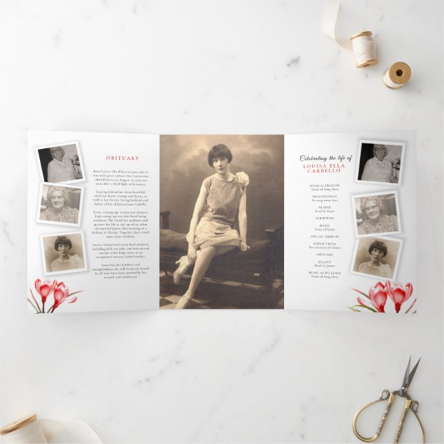 Programme de services funéraires art crocus orange (Intérieur)