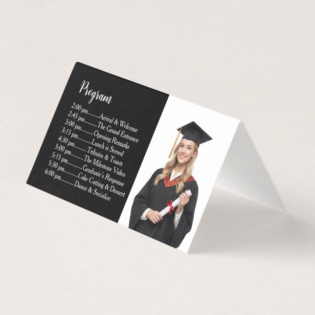 Programme de table de remise des diplômes pliable  (Back)
