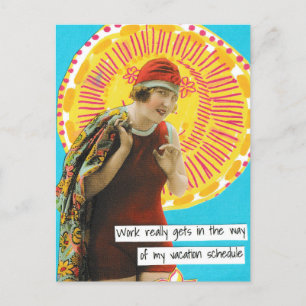 Programme de travail de la carte postale de vacanc