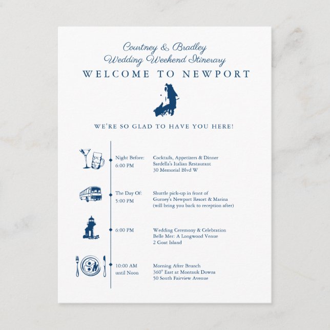 Programme de week-end de mariage à Newport RI (Devant)