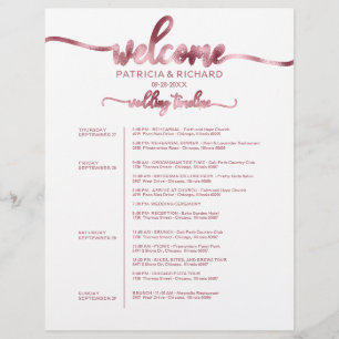 Programme de week-end de mariage chic sur 4 jours