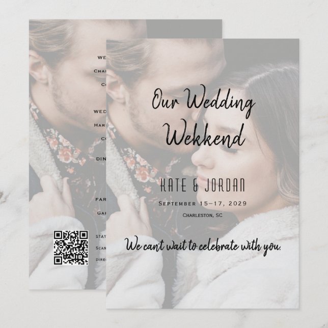 Programme de week-end de mariage moderne (Devant / Derrière)
